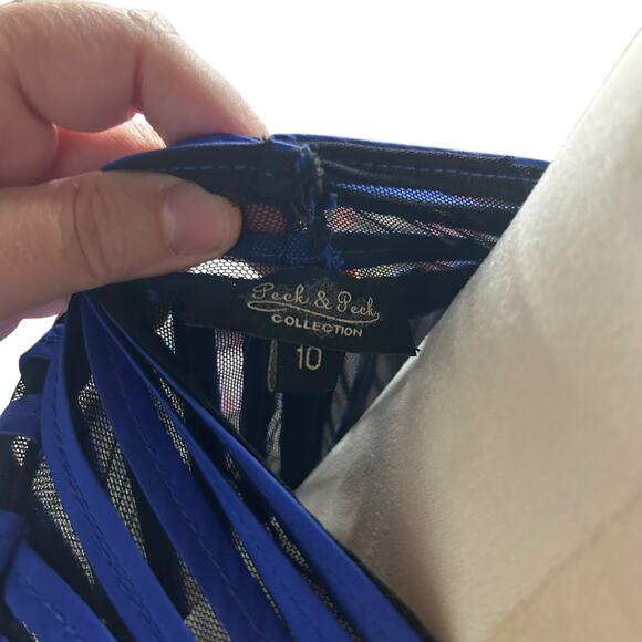 Statement‎ Glam Sheer Jacket Peck & Peck Collection Blue Black Size 10 - Picture 6 of 7